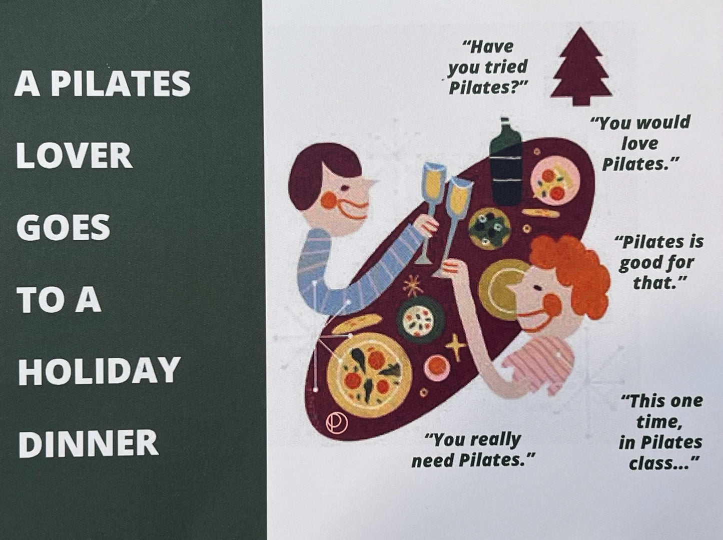 Pilates holiday cards - pilates holiday gift - pilates christmas card - pilates christmas gift