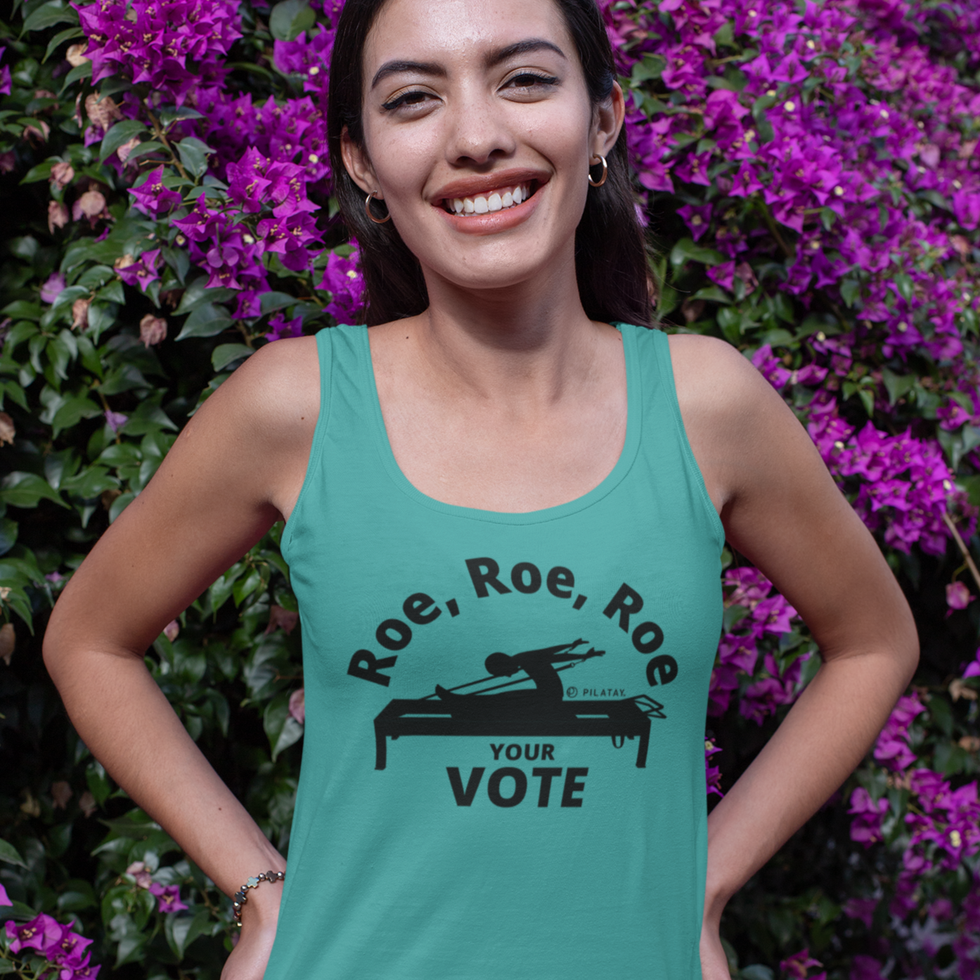 Roe Roe Roe Your Vote Pilates Tank Top - Funny Pilates Tanks and Shirts by PIlatay - Pilates Reformer Shirt