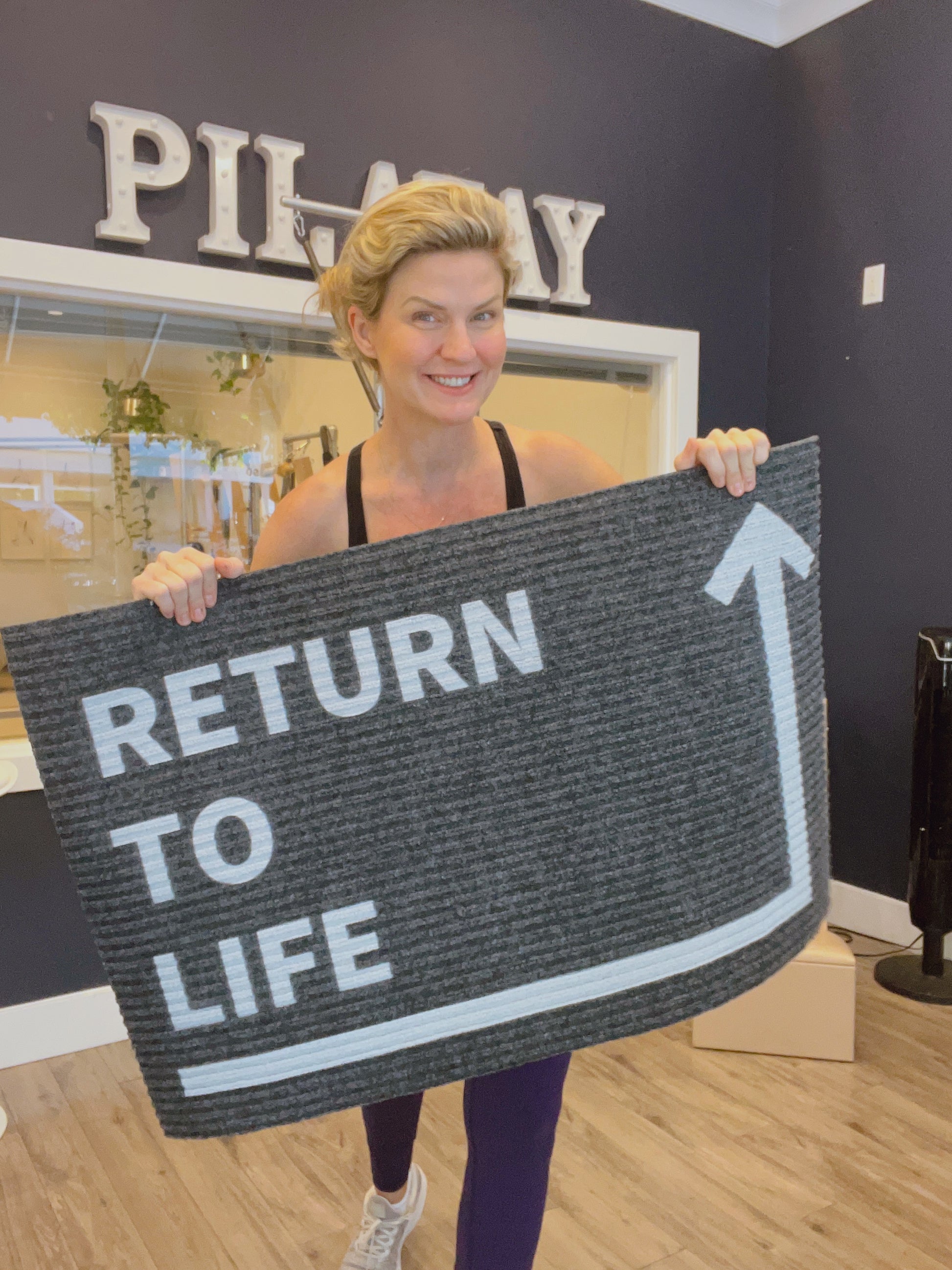 Pilates Studio door mat - return to life by Joseph Pilates - gifts for pilates teachers