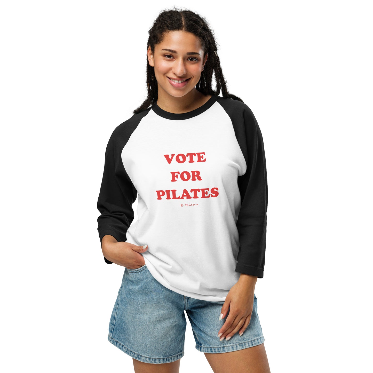 Vote For Pilates - 3/4 sleeve raglan shirt