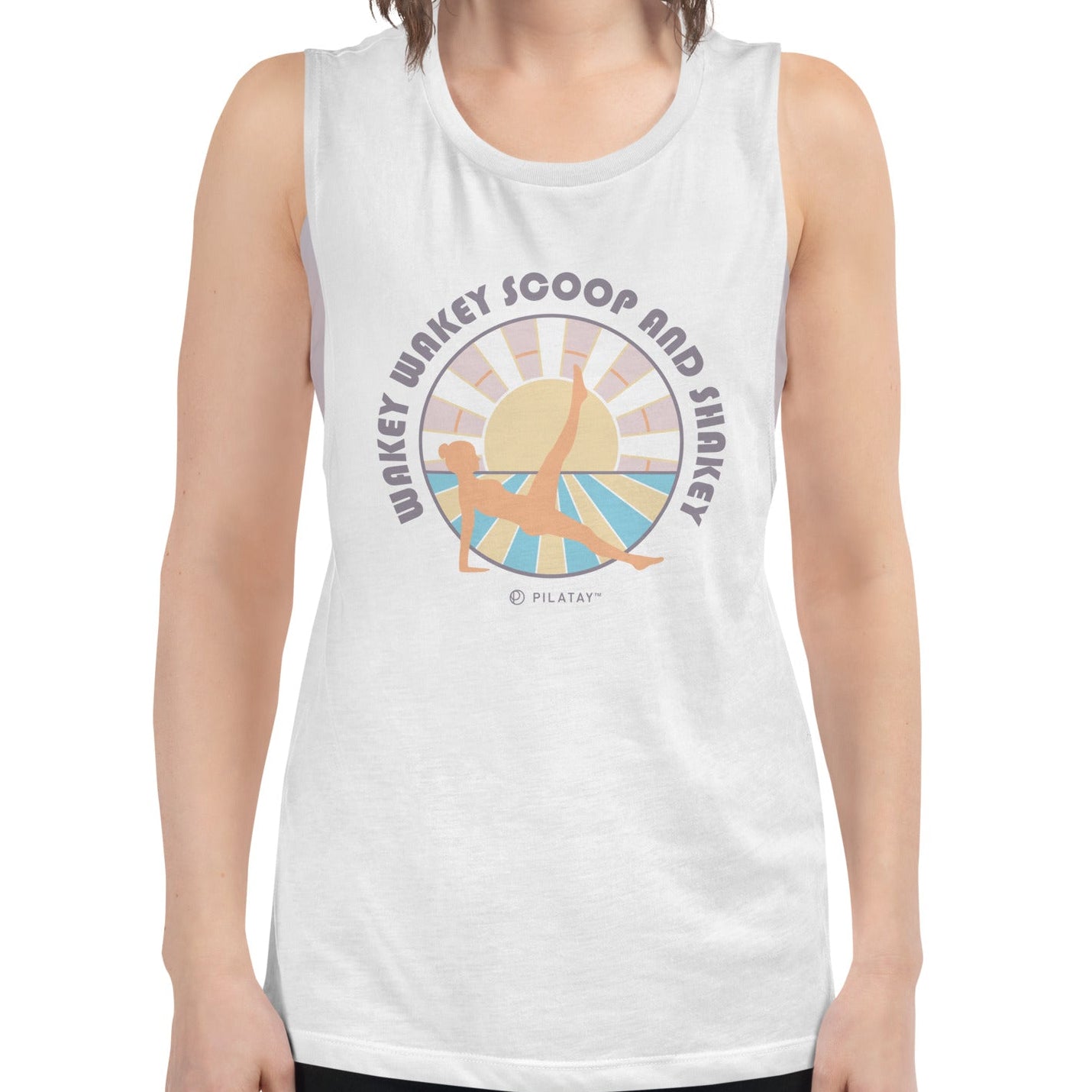 Wakey Wakey Scoop And Shakey - Womens Pilates Muscle Tank