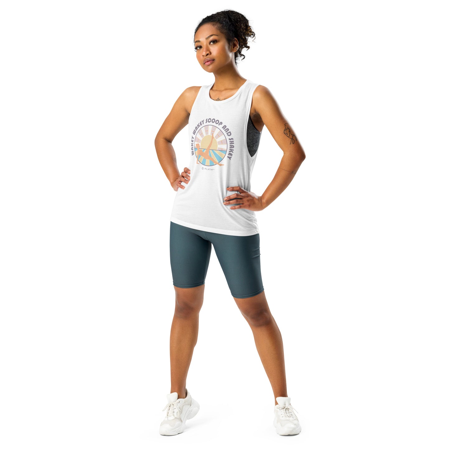 Wakey Wakey Scoop And Shakey - Womens Pilates Muscle Tank