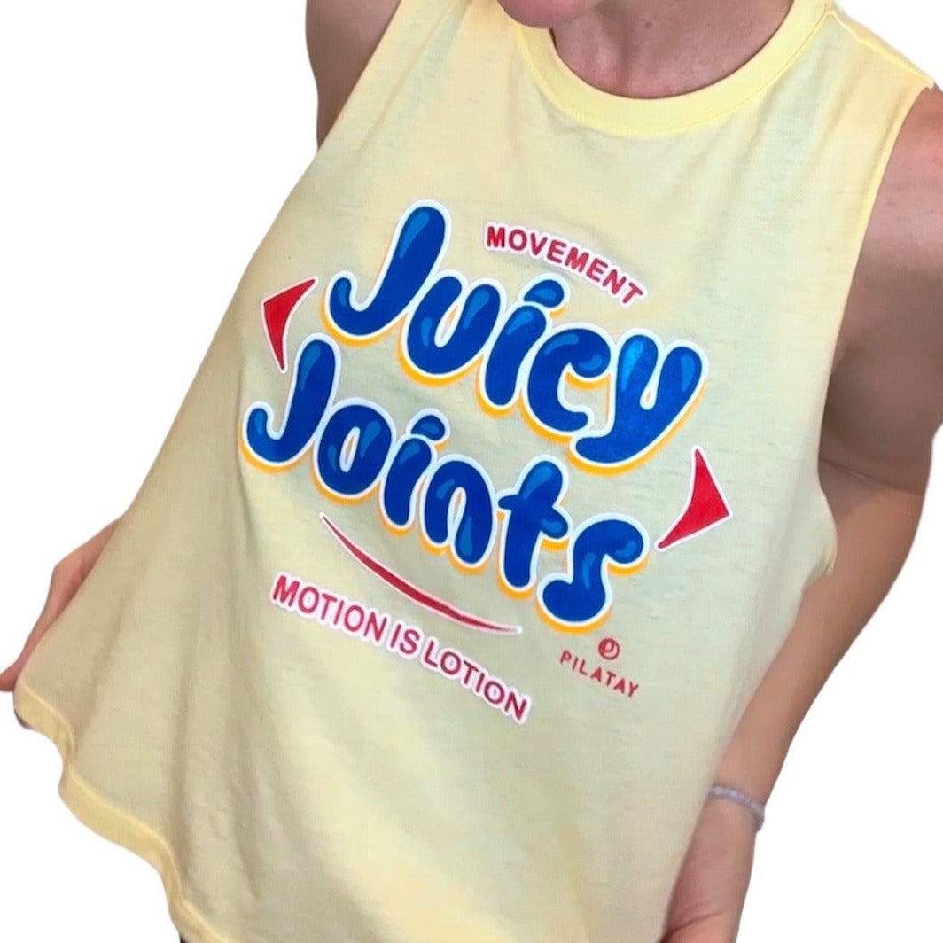 Juicy Joints Pilates Tank - Motion is lotion - Movement heals - Funny Pilates shirts - Workout shirt - Yoga shirts - Personal trainer - physical therapist - shirts for movement professionals - by Pilatay