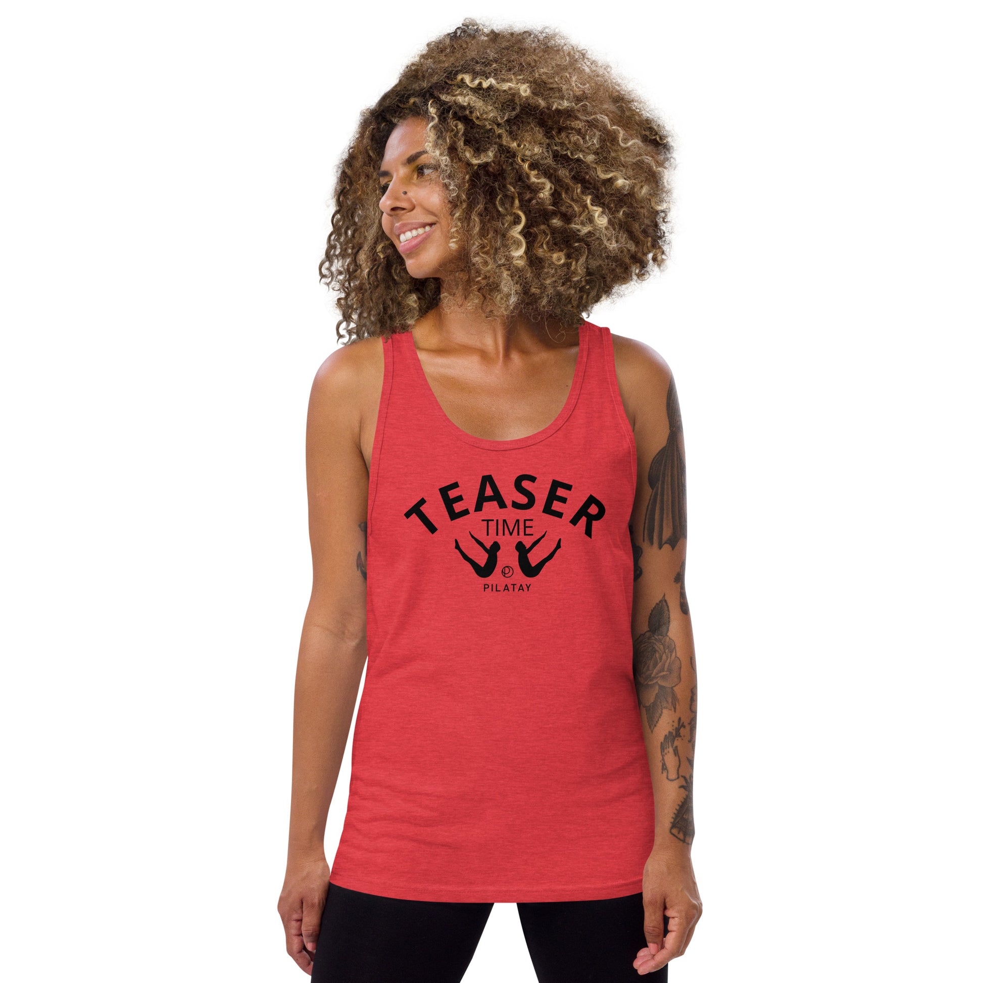 teaser time pilates tank top red for women and men - pilates shirts by pilatay pilatays