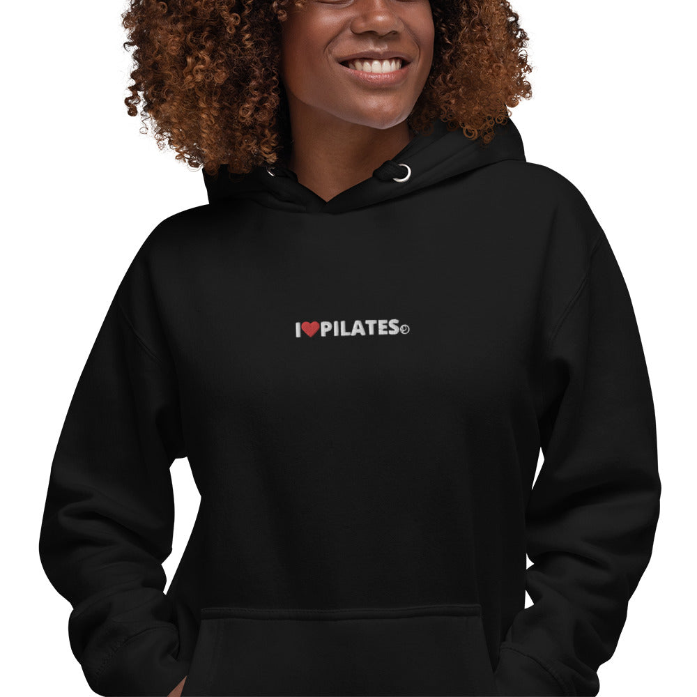 I love Pilates - Embroidered Unisex Hoodie – The Pilates Shop by Pilatay
